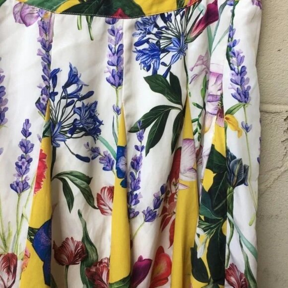 NEW Rococo Sand Anthropologie Yellow Aprile Floral Pleated Skirt Size 6 - Picture 7 of 10